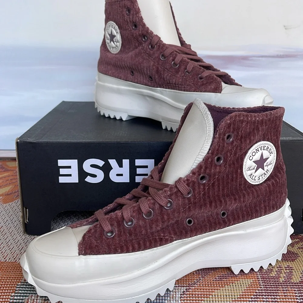 Converse WMNS А03252С CTAS RUN STAR HIKE HI DARK WINE/SADDLE/EGRET Sneakers